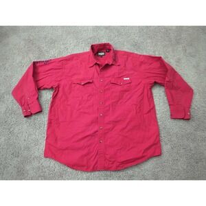 Resistol Rodeo Gear Button Up Shirt Mens XL Red Embroidered Western Ripstop